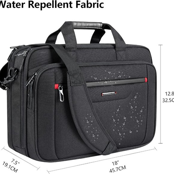 Laptop Briefcase Premium Laptop Case Fits Up to 17.3 Inch Business Shoulder Bag - Picture 2 of 6